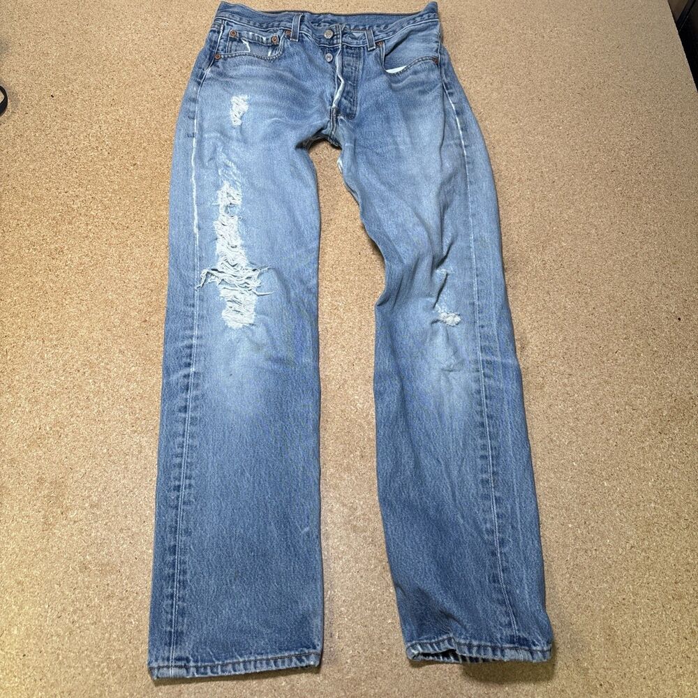VTG Levis 501XX Button Fly Jeans 33x36 (fit 31x32) Grunge Distressed Denim Y2K